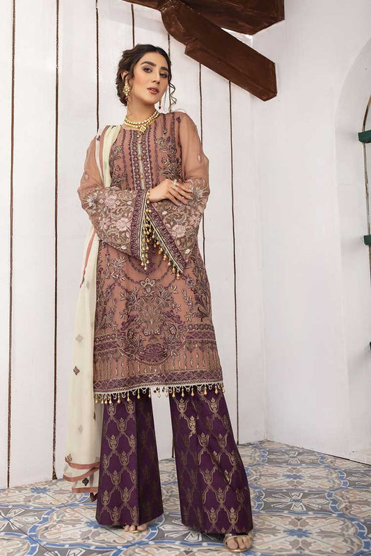 Picture of Flossie - 02 Strawberry Ice Kuch Khas Luxury Chiffon Collection Vol 9 - Available at Raja Sahib