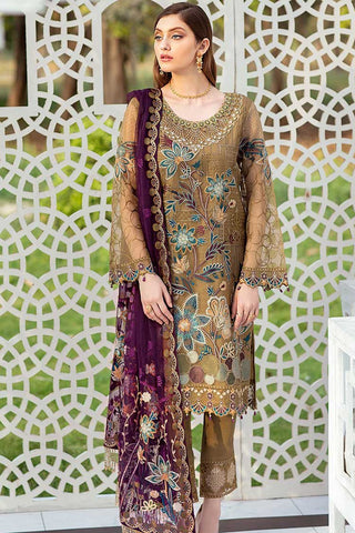 Ramsha - M 402 Minhal Embroidered Chiffon Collection Vol 4