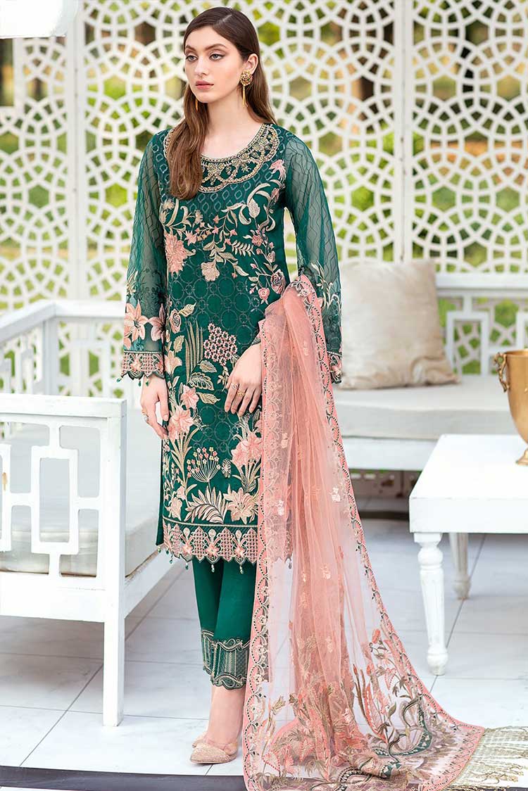 Picture of Ramsha - M 408 Minhal Embroidered Chiffon Collection Vol 4 - Available at Raja Sahib