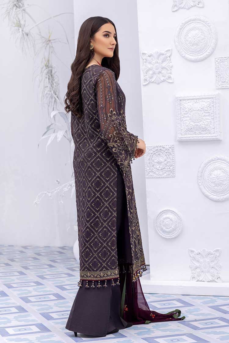 Picture of Flossie - 07 Smoked Pearl Safeera Exclusive Chiffon Collection Vol 8 - Available at Raja Sahib