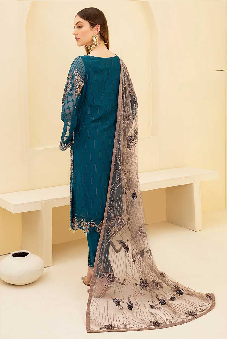 Picture of Ramsha - D 701 Rangoon Embroidered Chiffon Collection Vol 7 - Available at Raja Sahib