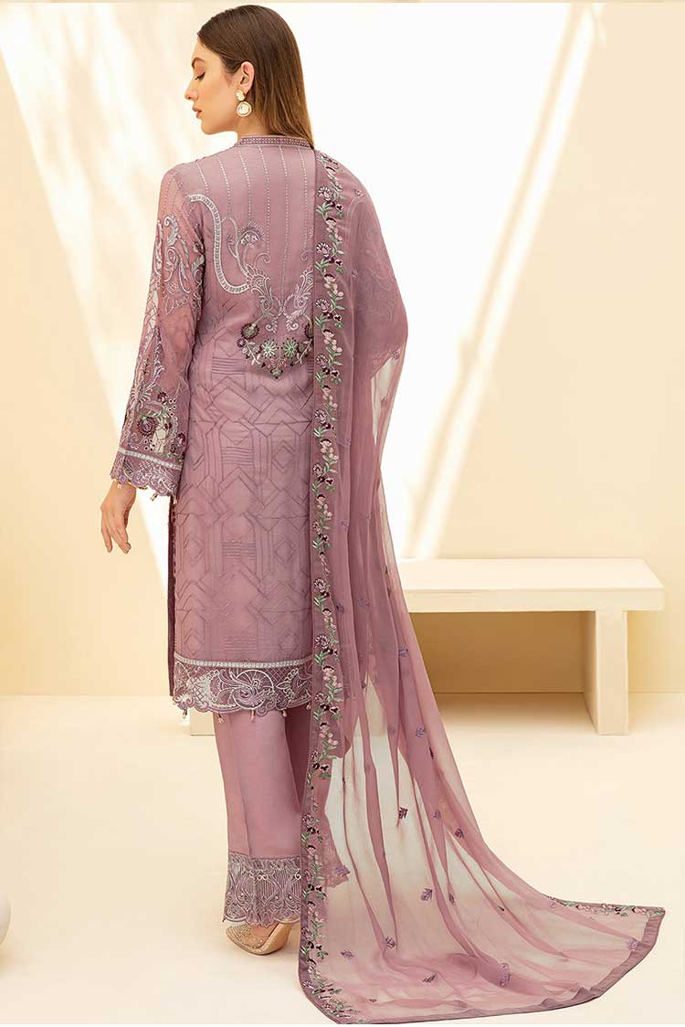 Picture of Ramsha - D 702 Rangoon Embroidered Chiffon Collection Vol 7 - Available at Raja Sahib