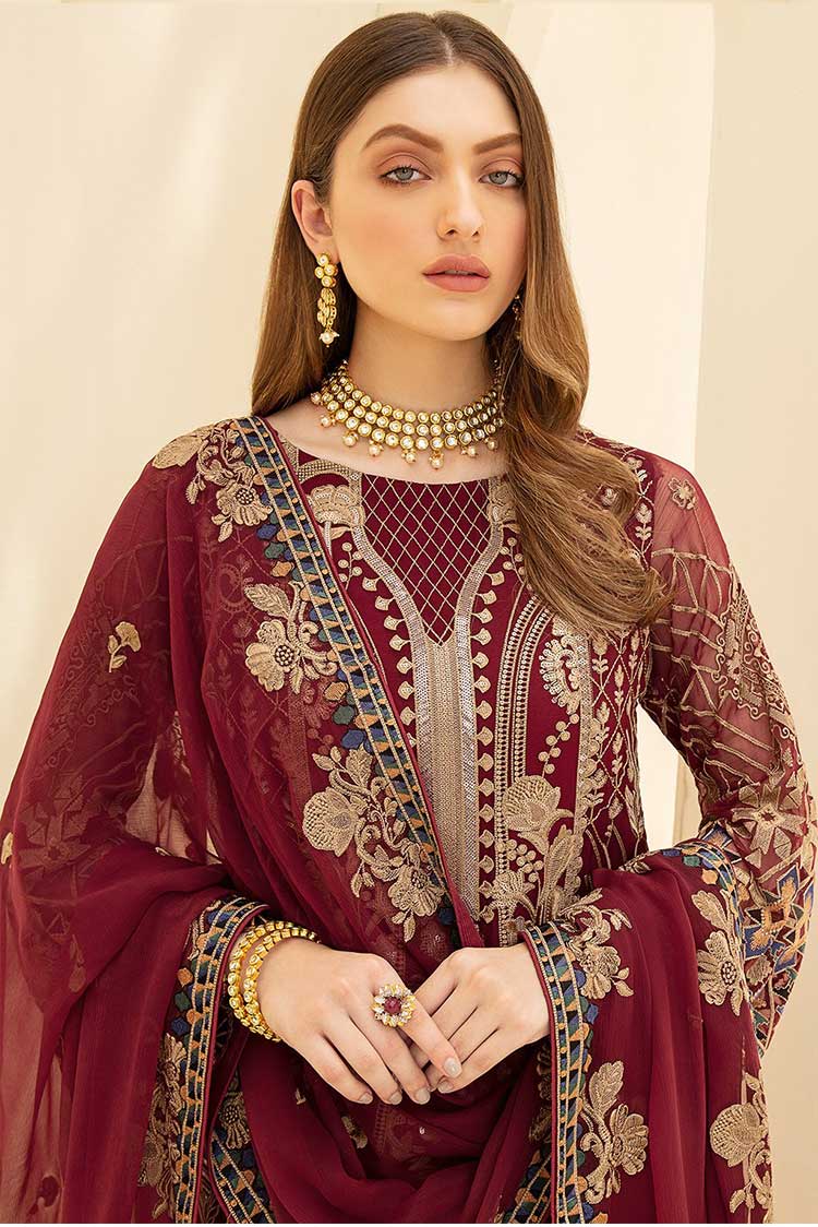 Picture of Ramsha - D 708 Rangoon Embroidered Chiffon Collection Vol 7 - Available at Raja Sahib