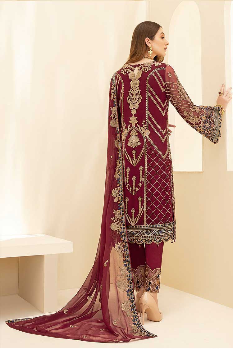 Picture of Ramsha - D 708 Rangoon Embroidered Chiffon Collection Vol 7 - Available at Raja Sahib