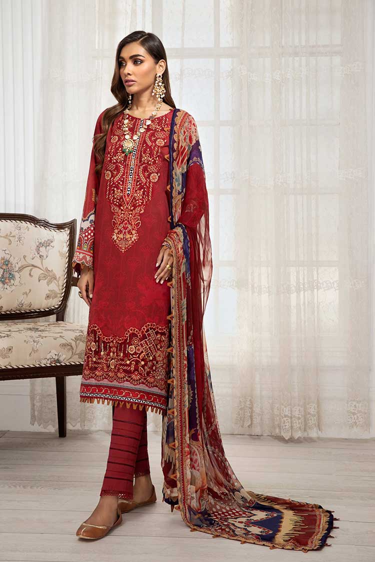 Picture of Farasha -10 Firethorn Festive Embroidered Lawn Edition Vol 3 - Available at Raja Sahib