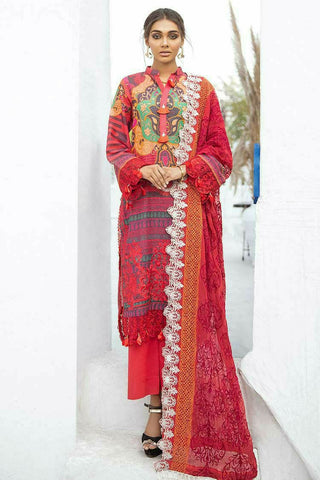 NW 21 Tropical Red Maya Embroidered Karandi Lawn Collection