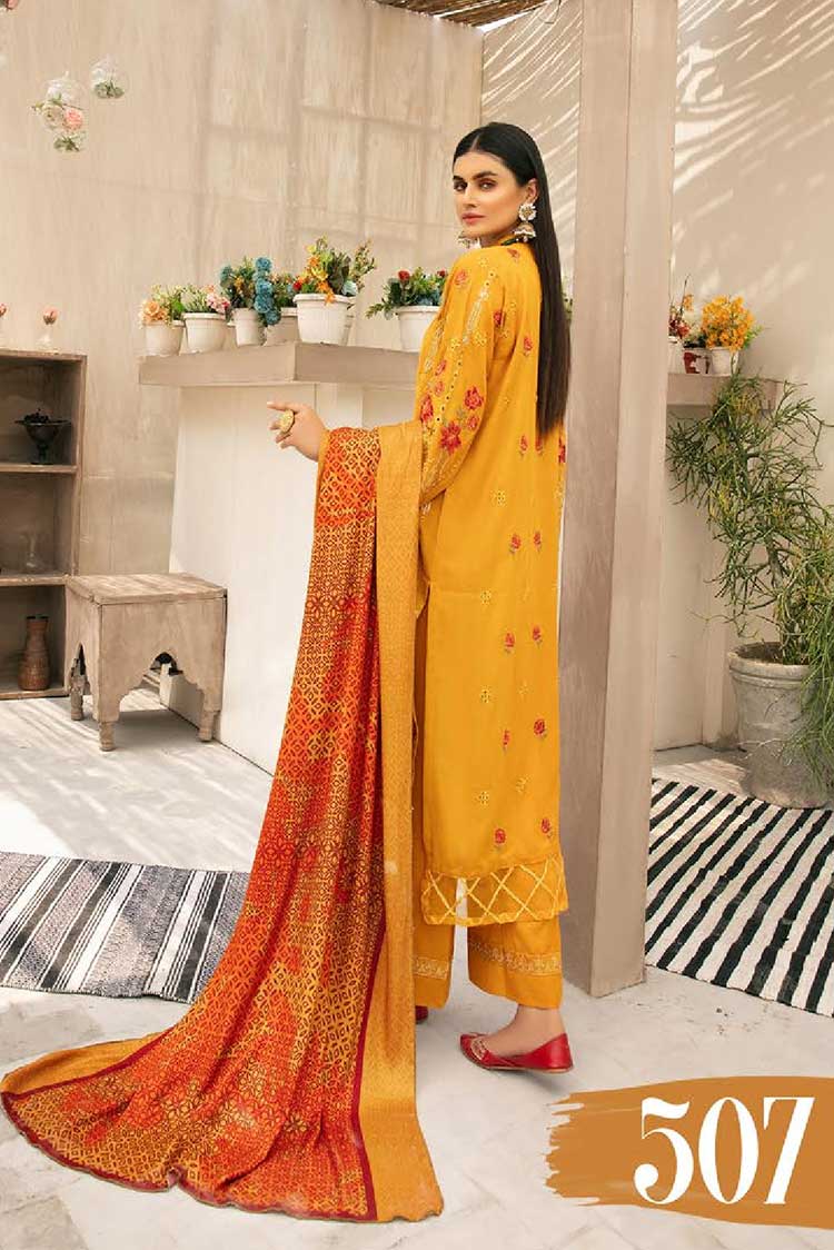 Picture of Shaista - Design 507 Maliha Embroidered Dhanak Karandi Collection - Available at Raja Sahib