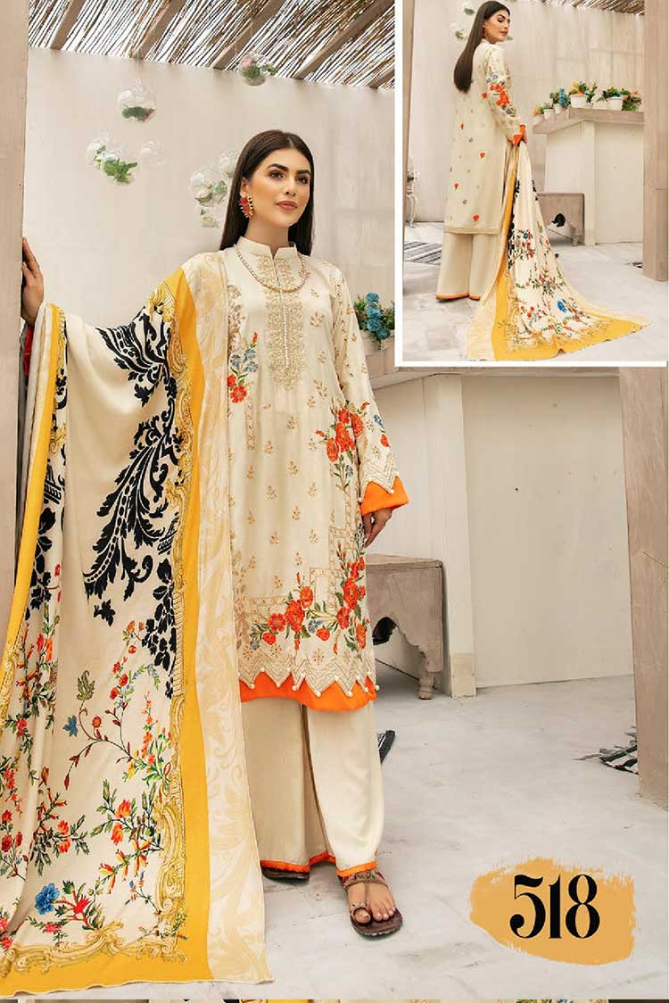 Picture of Shaista - Design 518 Maliha Embroidered Dhanak Karandi Collection - Available at Raja Sahib