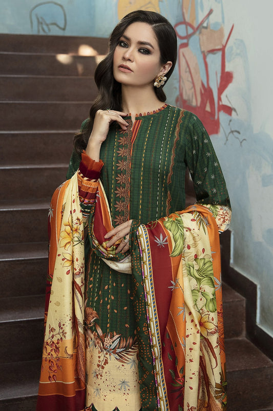 Picture of Jazmin - Design 04 Botanica Iris Viscose Slub Khaddar Winter Collection - Available at Raja Sahib