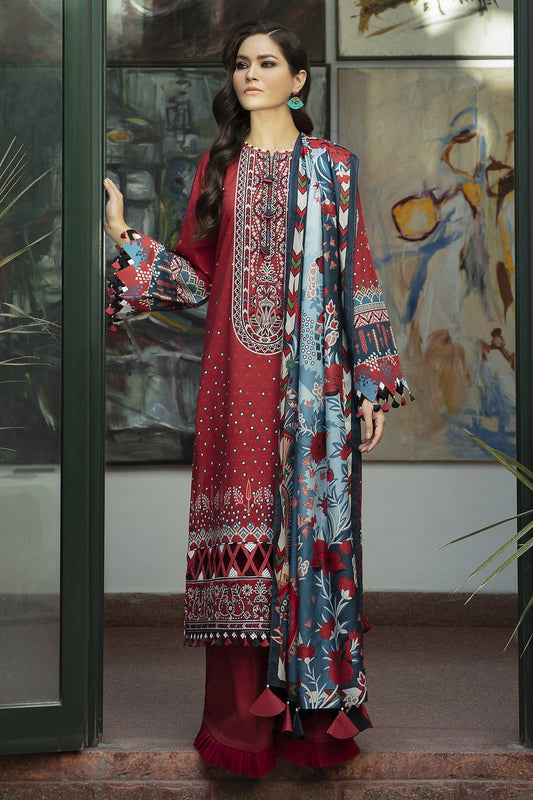 Picture of Jazmin - Design 07 Zeal Iris Viscose Slub Khaddar Winter Collection - Available at Raja Sahib