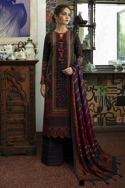 Picture of Jazmin - Design 09 Feluri Iris Viscose Slub Khaddar Winter Collection - Available at Raja Sahib