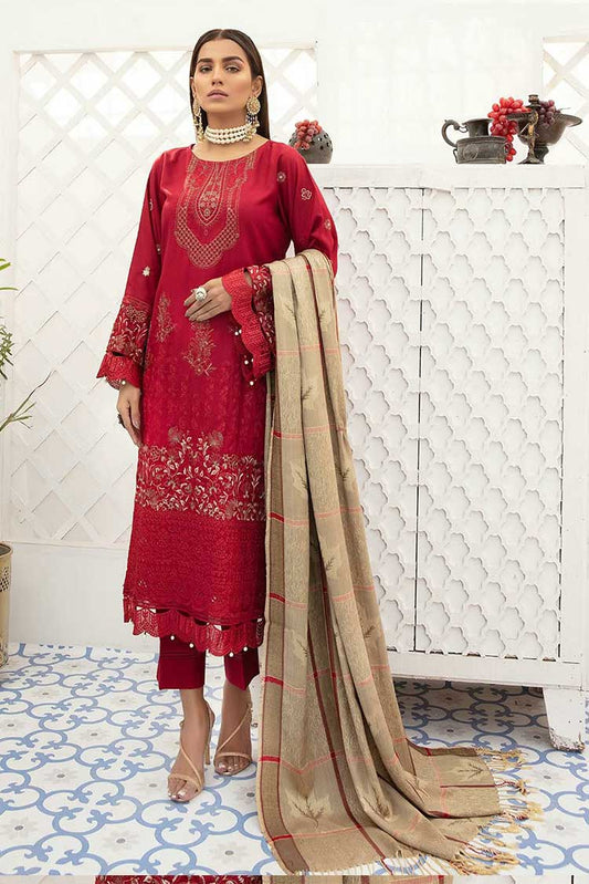 Picture of Shaista - Design 837 Muskan Semi Peach Embroidered Collection - Available at Raja Sahib