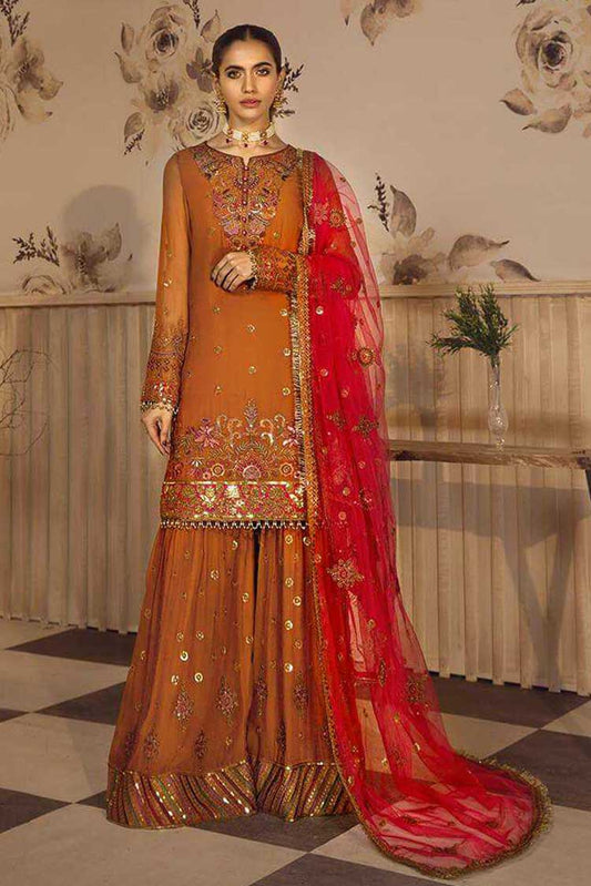 Picture of Zarif - ZF 06 Bahaar Noor E Rang Luxury Chiffon Embroidered Unstitched 3 Piece Suit Collection - Available at Raja Sahib