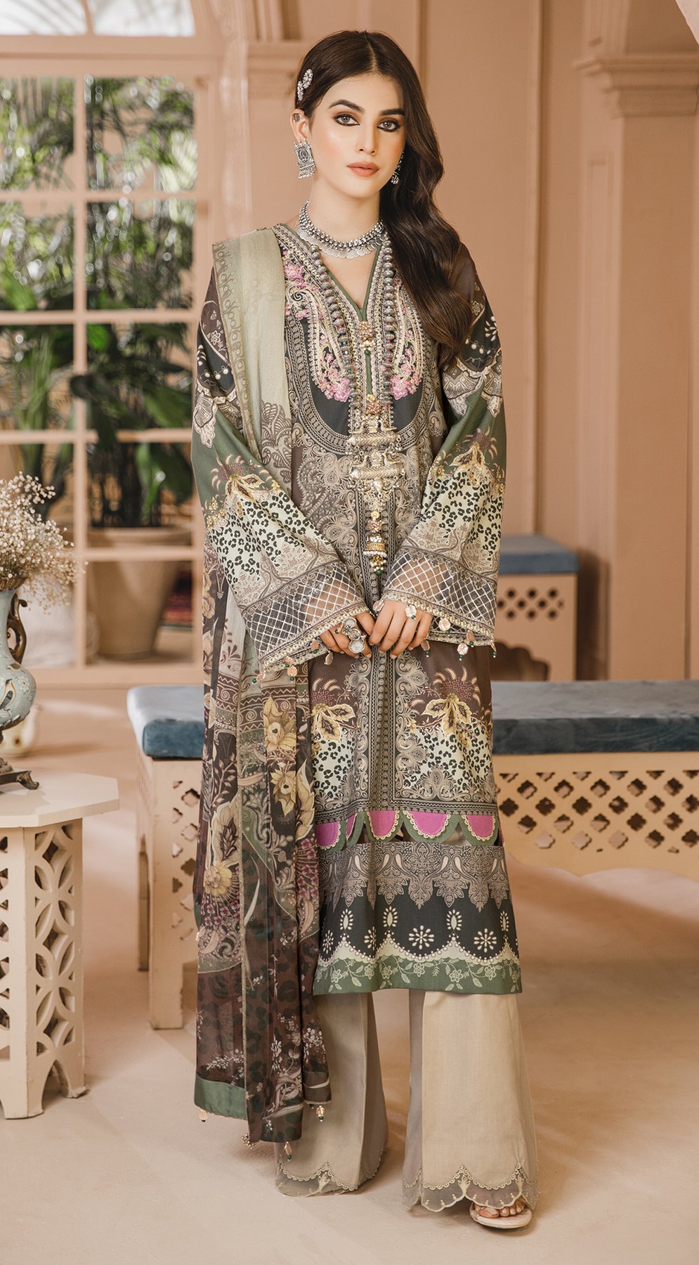 Picture of Anaya - AEC21 03 Naina Noor Bano Embroidered Cambric Collection - Available at Raja Sahib