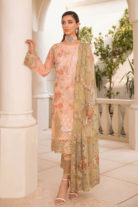 Picture of Ramsha - A 402 Chevron Embroidered Chiffon Collection Vol 4 - Available at Raja Sahib