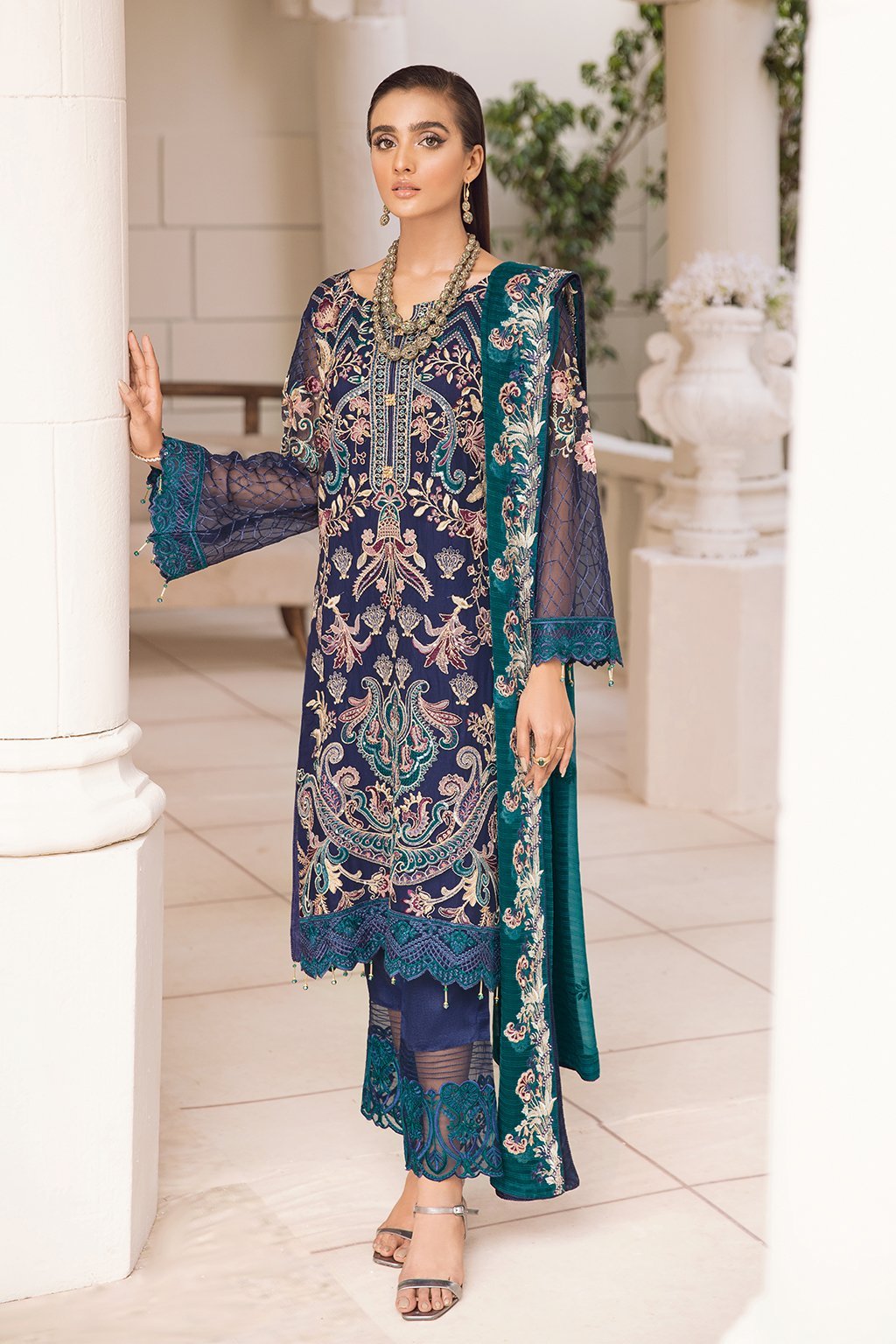 Picture of Ramsha - A 403 Chevron Embroidered Chiffon Collection Vol 4 - Available at Raja Sahib