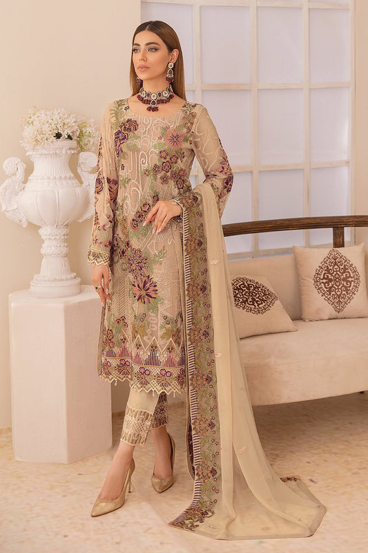 Picture of Ramsha - A 410 Chevron Embroidered Chiffon Collection Vol 4 - Available at Raja Sahib