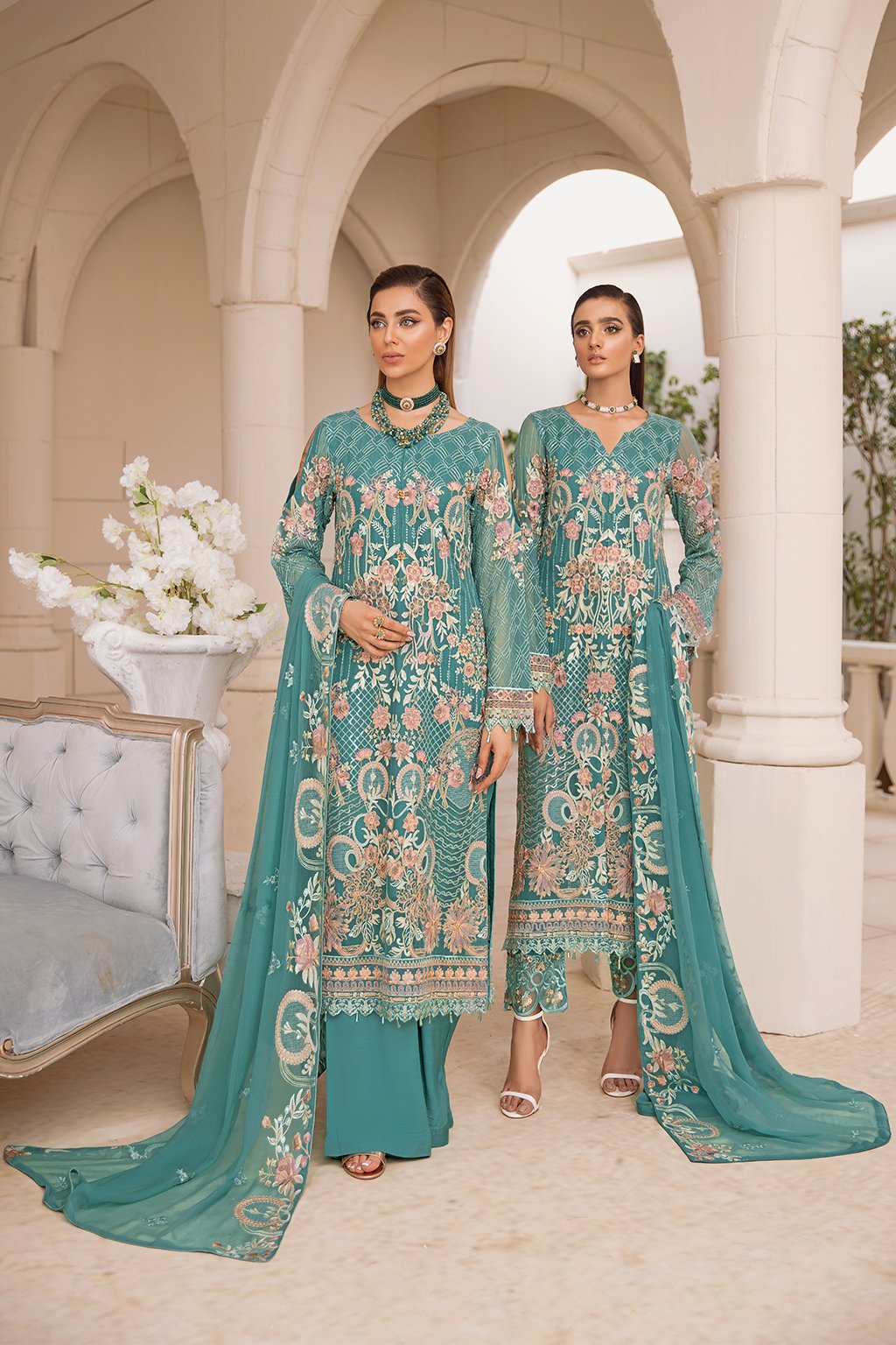 Picture of Ramsha - A 411 Chevron Embroidered Chiffon Collection Vol 4 - Available at Raja Sahib