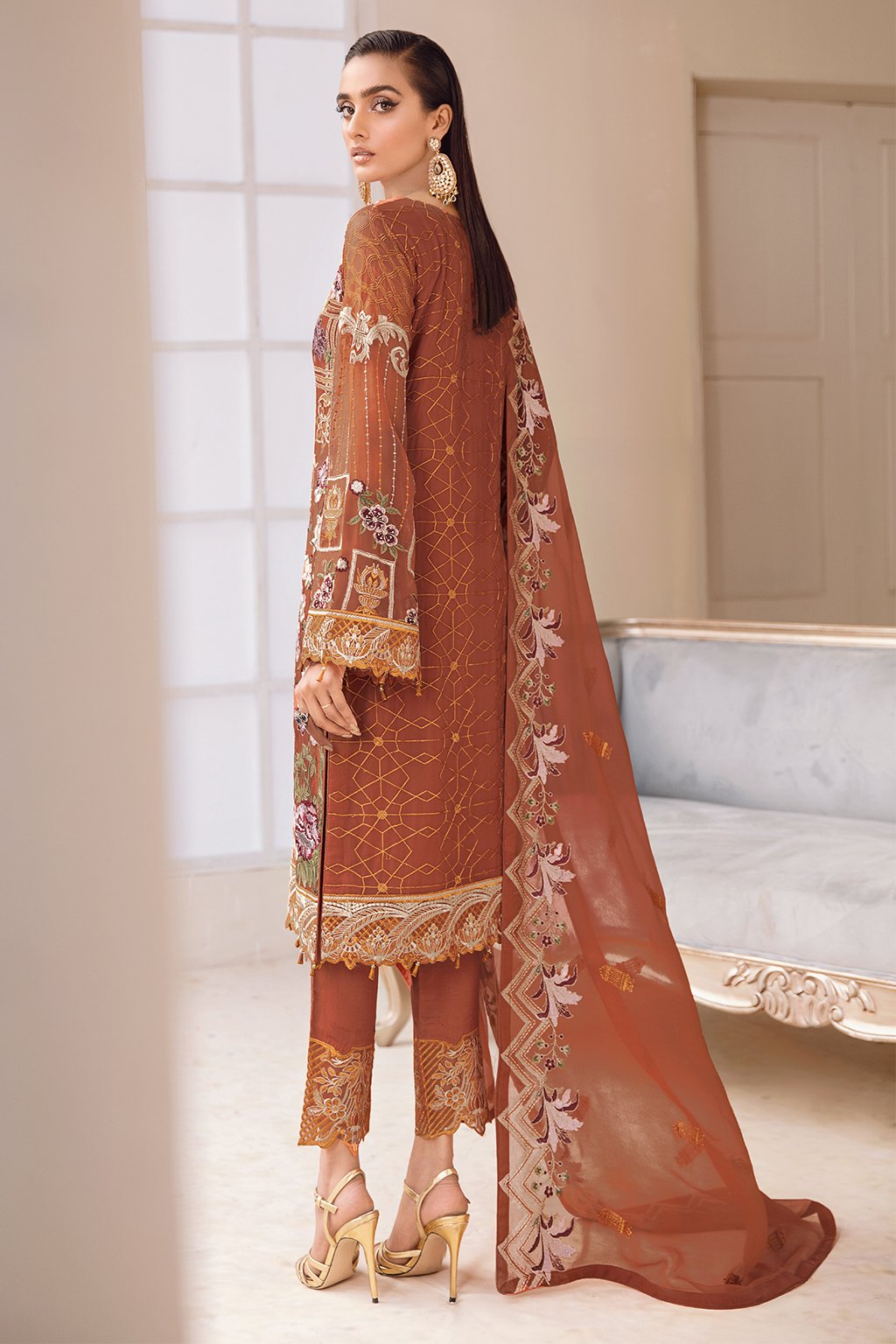 Picture of Ramsha - A 412 Chevron Embroidered Chiffon Collection Vol 4 - Available at Raja Sahib