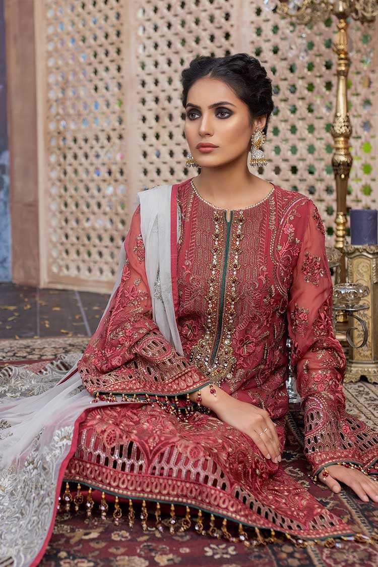 Picture of Flossie 02 Hibiscus Rang e Nua Luxury Chiffon Collection 2021 Vol 3 - Available at Raja Sahib