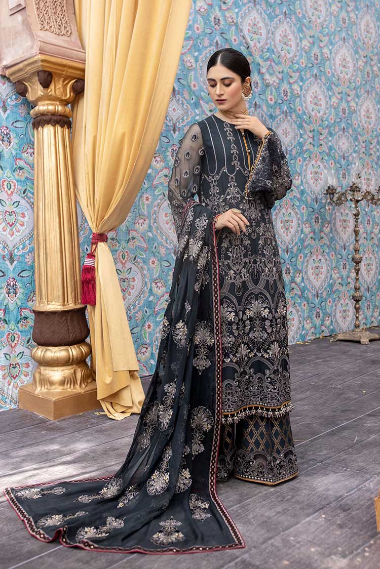 Picture of Flossie - 04 Gris Elegante Rang e Nua Luxury Chiffon Collection Vol 3 - Available at Raja Sahib