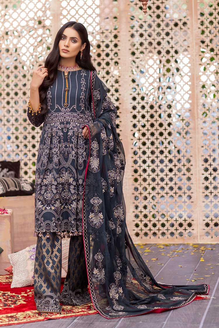 Picture of Flossie - 04 Gris Elegante Rang e Nua Luxury Chiffon Collection Vol 3 - Available at Raja Sahib