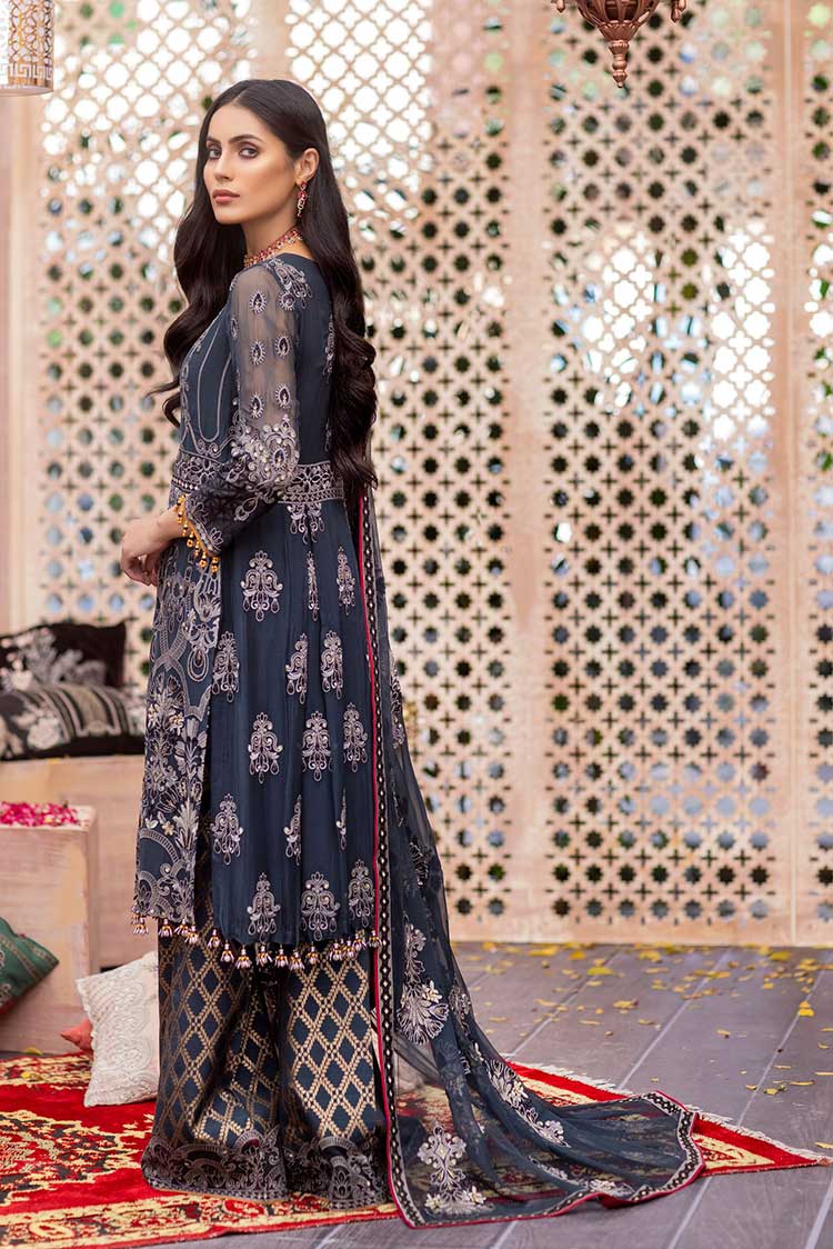 Picture of Flossie - 04 Gris Elegante Rang e Nua Luxury Chiffon Collection Vol 3 - Available at Raja Sahib