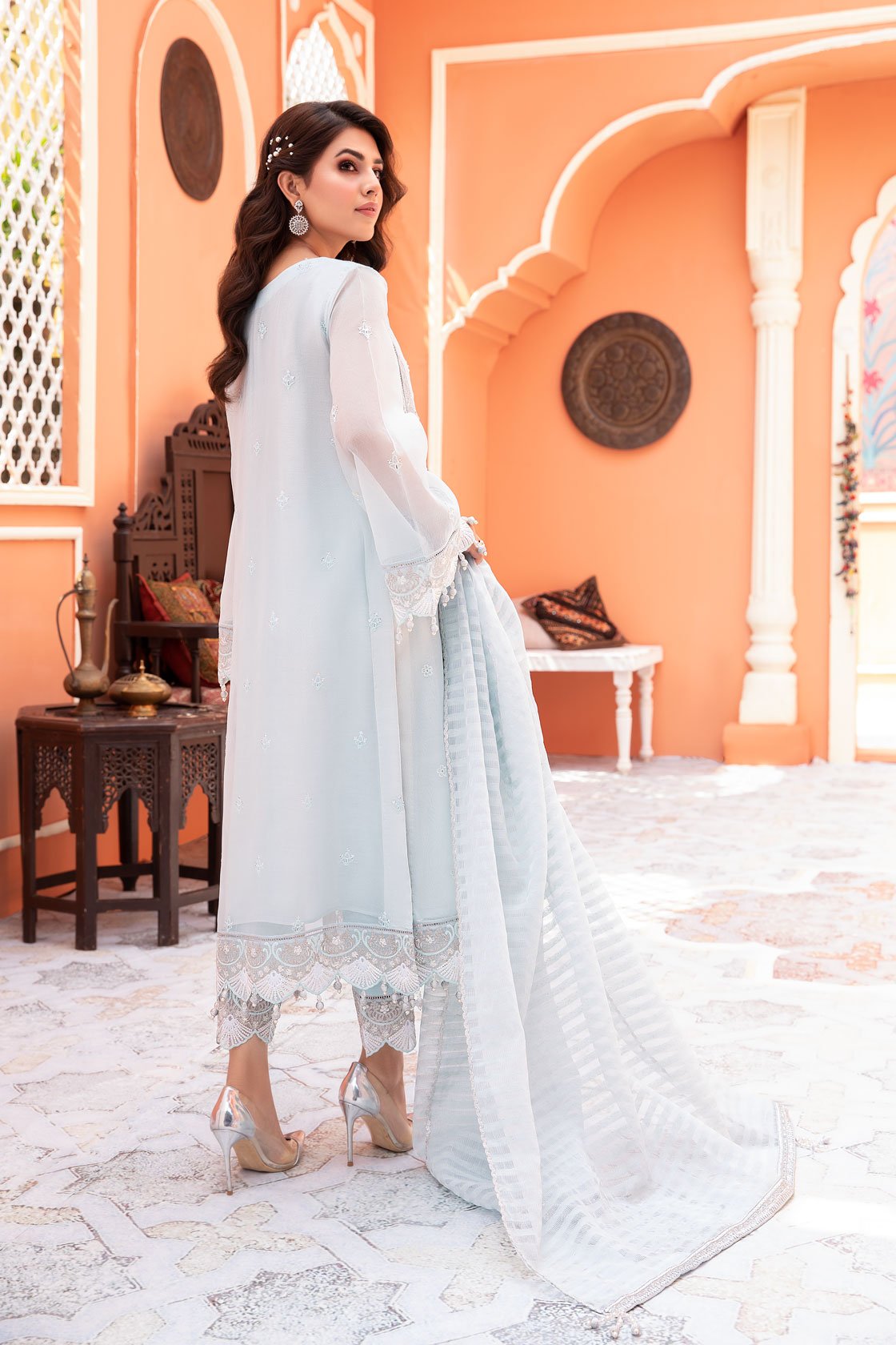 Picture of Meem - 01 Clouded Sky Luxury Embroidered Collection - Available at Raja Sahib