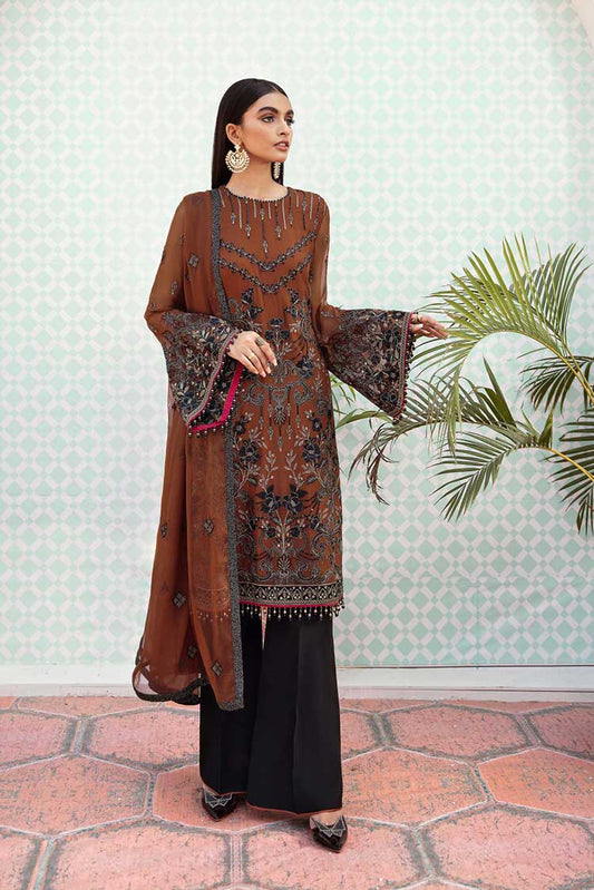 Picture of Flossie - 05 Flamingo Kuch Khas Embroidered Chiffon Collection Vol 10 - Available at Raja Sahib