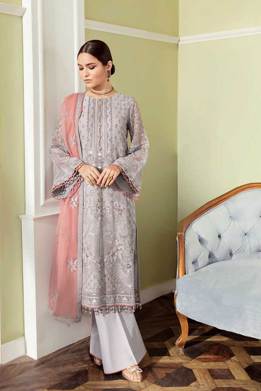 Picture of Flossie - 901 Vaporous Gray Safeera Embroidered Chiffon Collection Vol 9 - Available at Raja Sahib