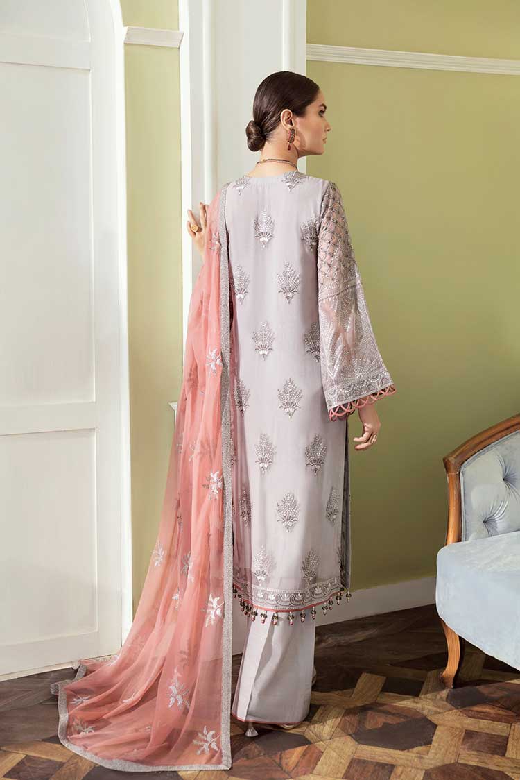 Picture of Flossie - 901 Vaporous Gray Safeera Embroidered Chiffon Collection Vol 9 - Available at Raja Sahib