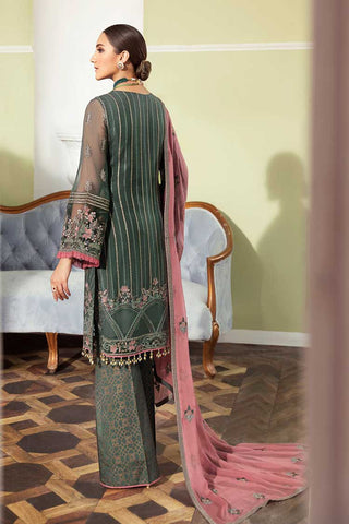 Flossie 903 Smoke Pine Safeera Embroidered Chiffon Collection 2021 Vol 9