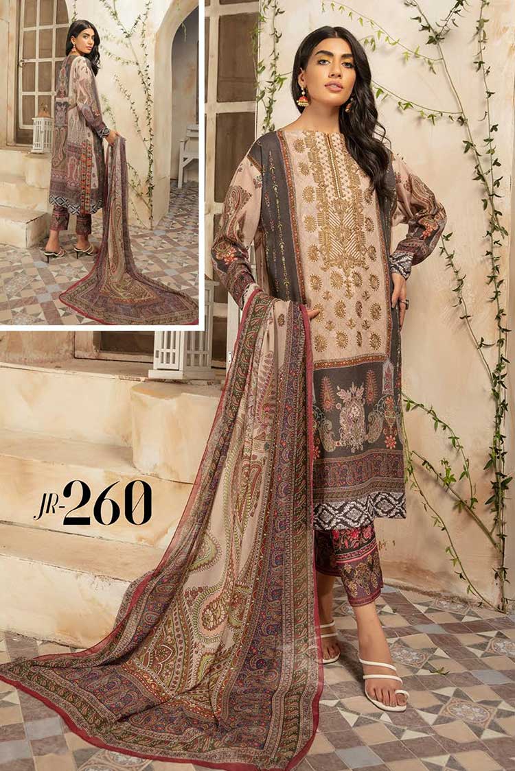 Picture of Johra - JR 260 Green Embroidered Lawn Karandi Collection - Available at Raja Sahib