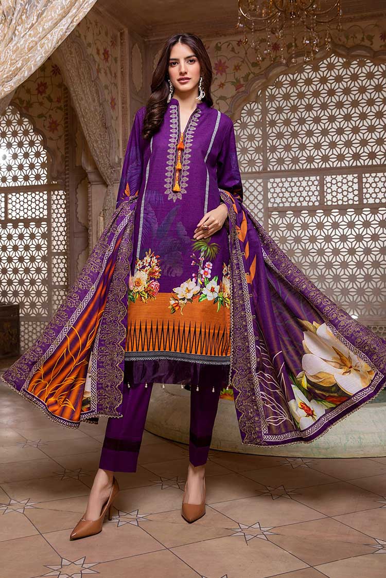 Picture of Regalia Textiles - RKCW 01 Khaddar With Cut Work Embroidered Dupatta Collection - Available at Raja Sahib