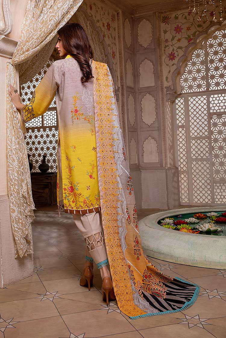 Picture of Regalia Textiles - RKCW 11 Khaddar With Cut Work Embroidered Dupatta Collection - Available at Raja Sahib