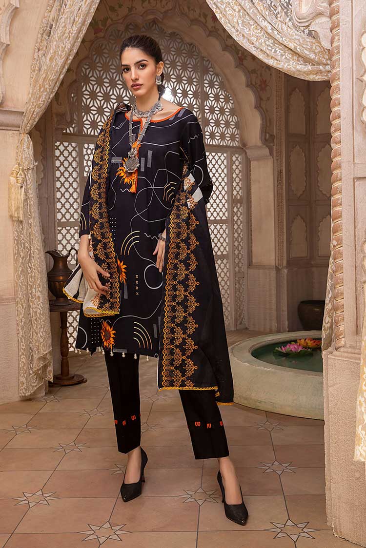 Picture of Regalia Textiles - RKCW 07 Khaddar With Cut Work Embroidered Dupatta Collection - Available at Raja Sahib