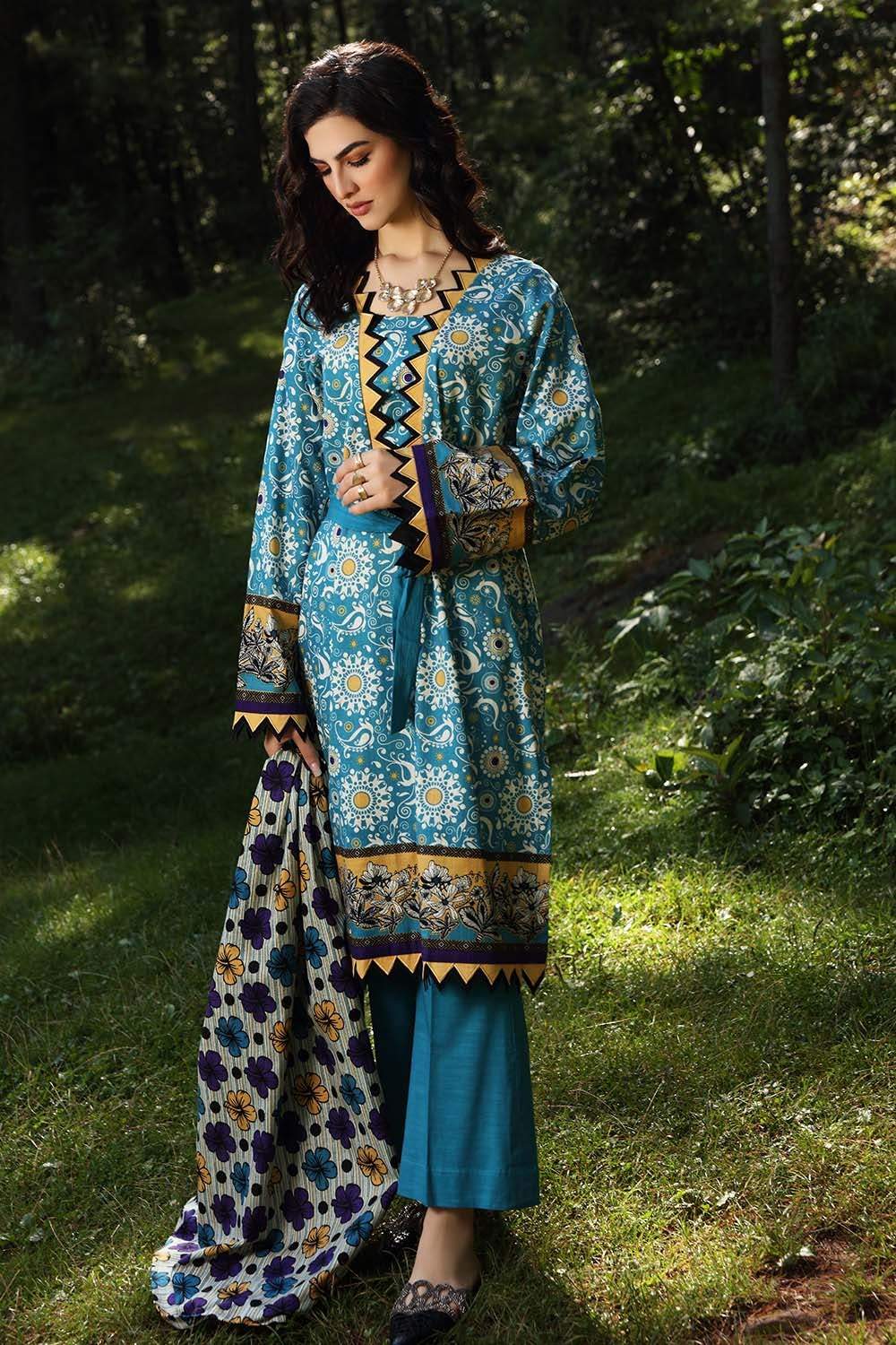 Picture of Gul Ahmed - 2PC Digital Printed Khaddar Suit TK12013B Fall Winter Collection - Available at Raja Sahib