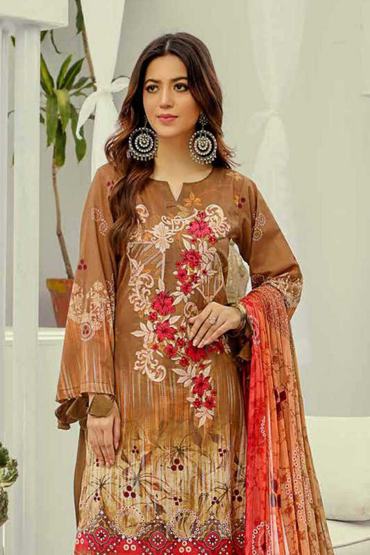 Picture of Riaz Arts - Design 08 Silver Series Embroidered Chunri Lawn Collection - Available at Raja Sahib