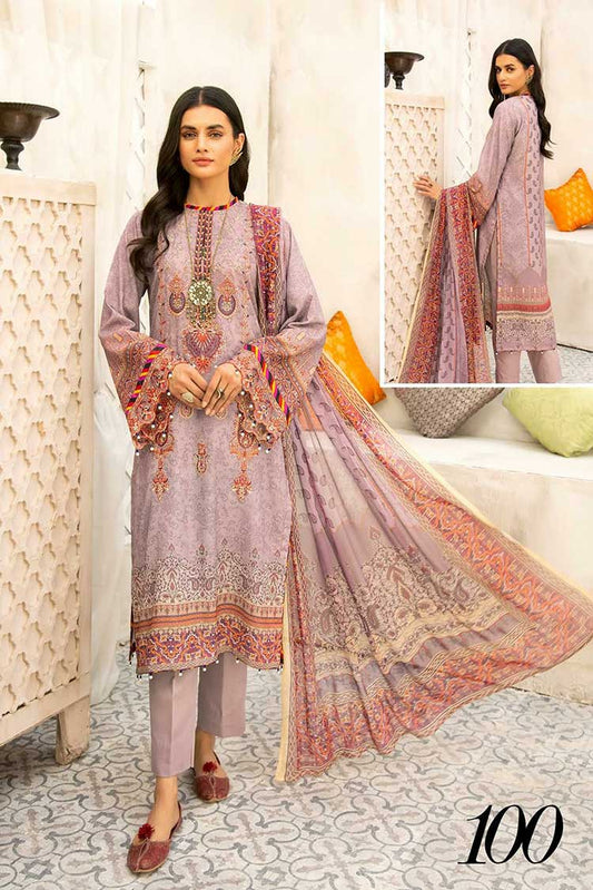 Picture of Shaista - Design 100 Anaya Digital Printed Embroidered Lawn Karandi Collection - Available at Raja Sahib