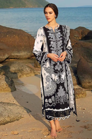 Gul Ahmed 3PC Embroidered Lawn Suit B 22018 Ambrosia Black & White Collection 2022