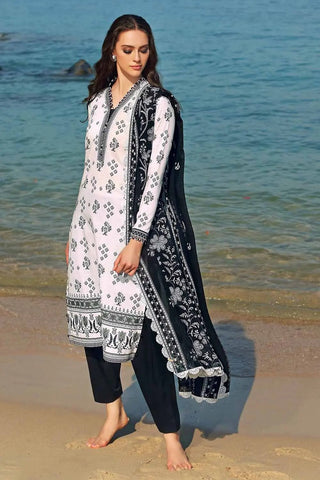 Gul Ahmed 2PC Printed Lawn Suit BT 22003 Ambrosia Black & White Collection 2022