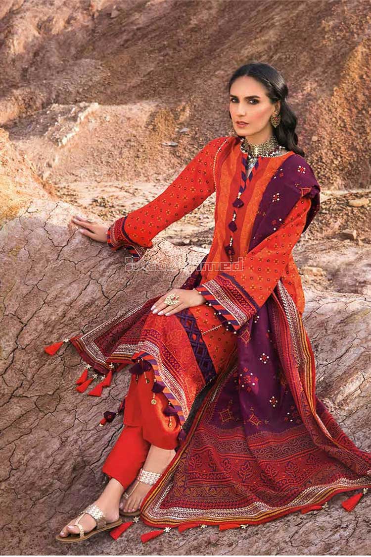 Picture of Gul Ahmed - 3 Piece Printed Lawn Suit CL22038A Chunri Lawn Collection - Available at Raja Sahib