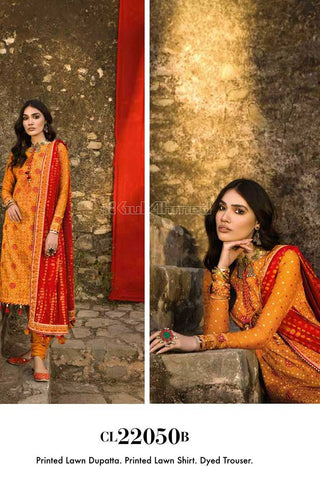 Gul Ahmed 3 Piece Printed Lawn Suit CL22050B Chunri Lawn Collection 2022