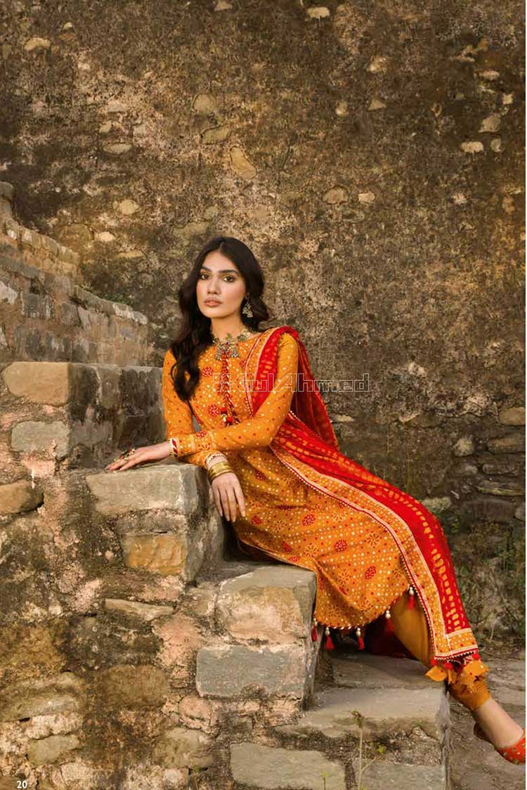 Picture of Gul Ahmed - 3 Piece Printed Lawn Suit CL22050B Chunri Lawn Collection - Available at Raja Sahib