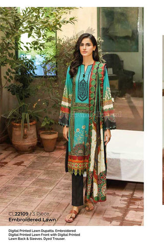 Picture of Gul Ahmed - 3 Piece Embroidered Lawn Suit CL22109 Summer Essential Lawn Collection - Available at Raja Sahib