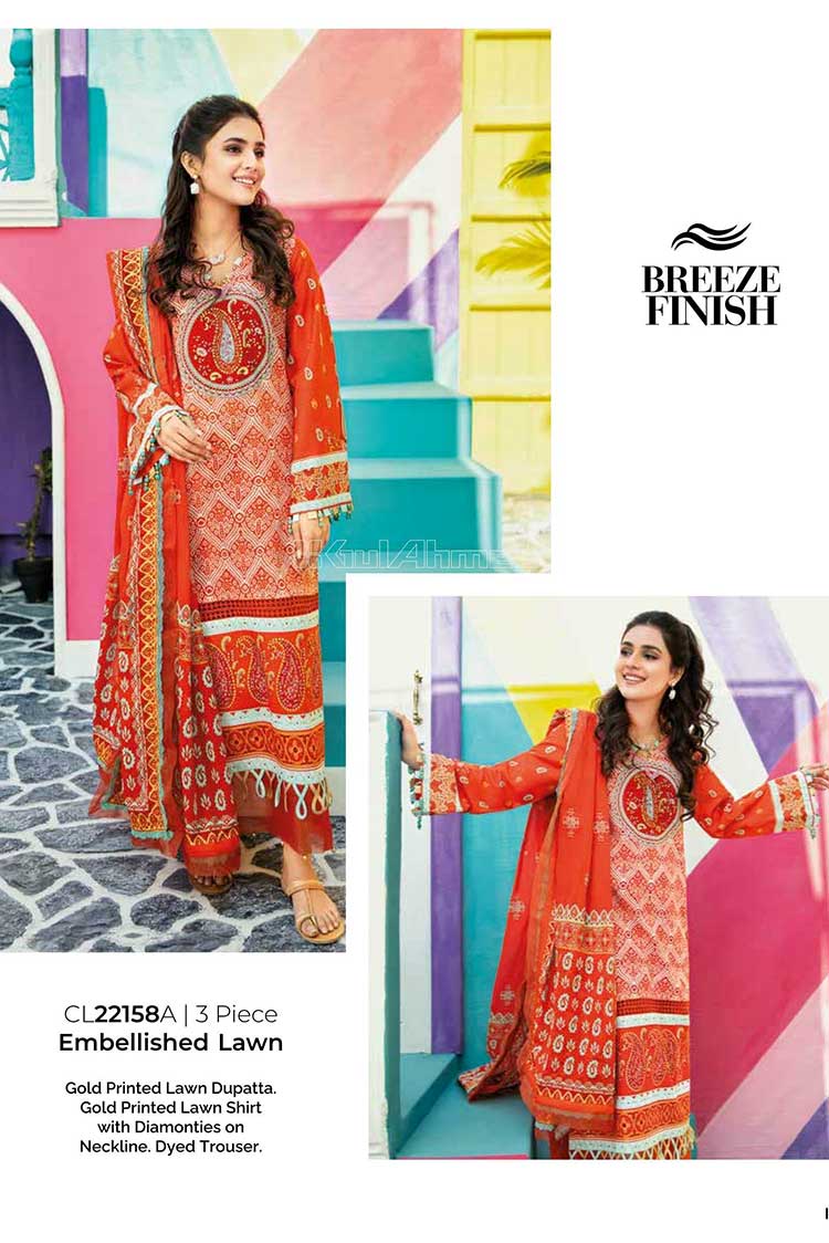 Picture of Gul Ahmed - 3 Piece Printed Lawn Suit CL22158A Summer Essential Lawn Collection - Available at Raja Sahib