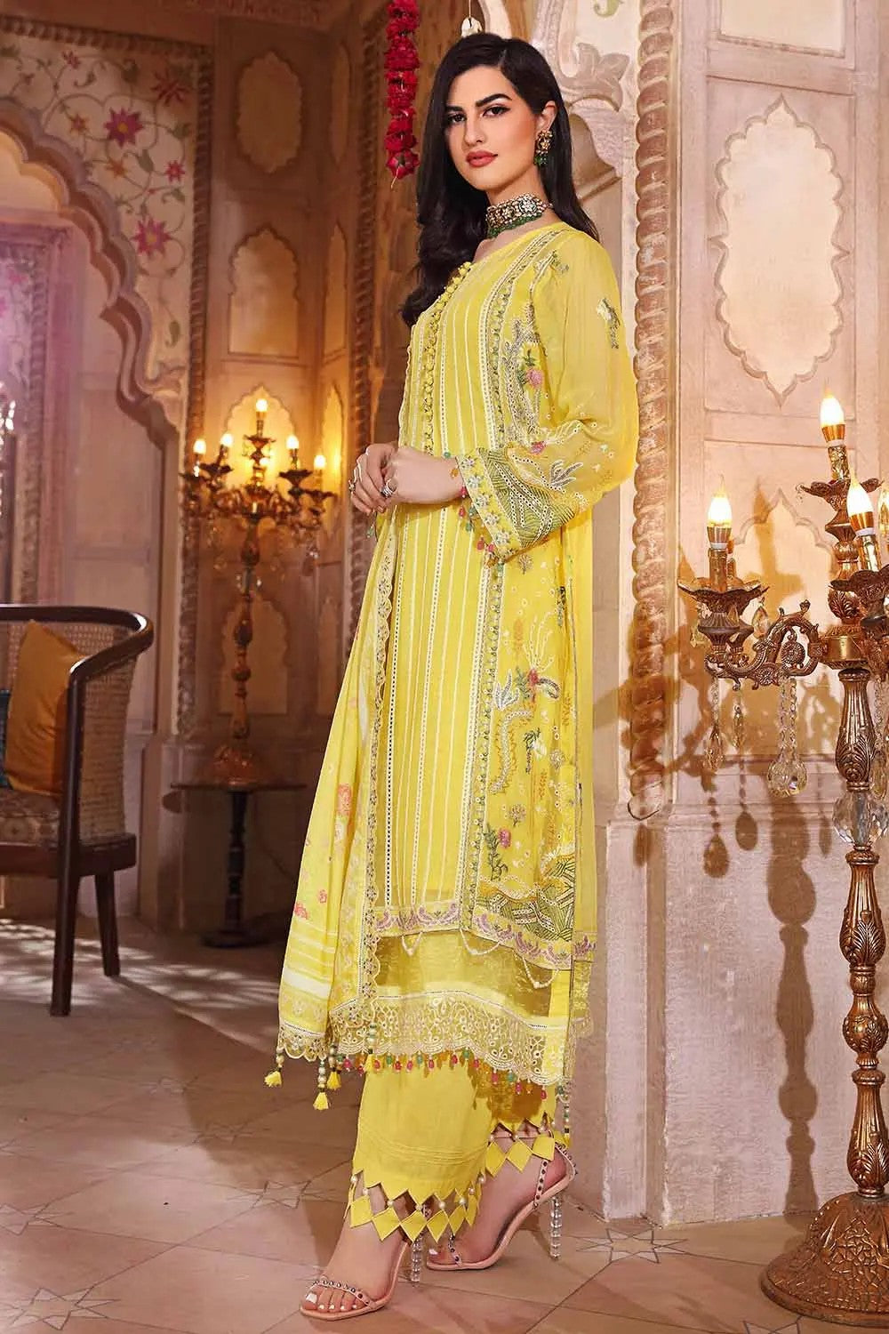 Picture of Gul Ahmed - 3PC Schiffli Chiffon Embroidered Suit FE 22052 Eid Ul Adha Festive Collection - Available at Raja Sahib