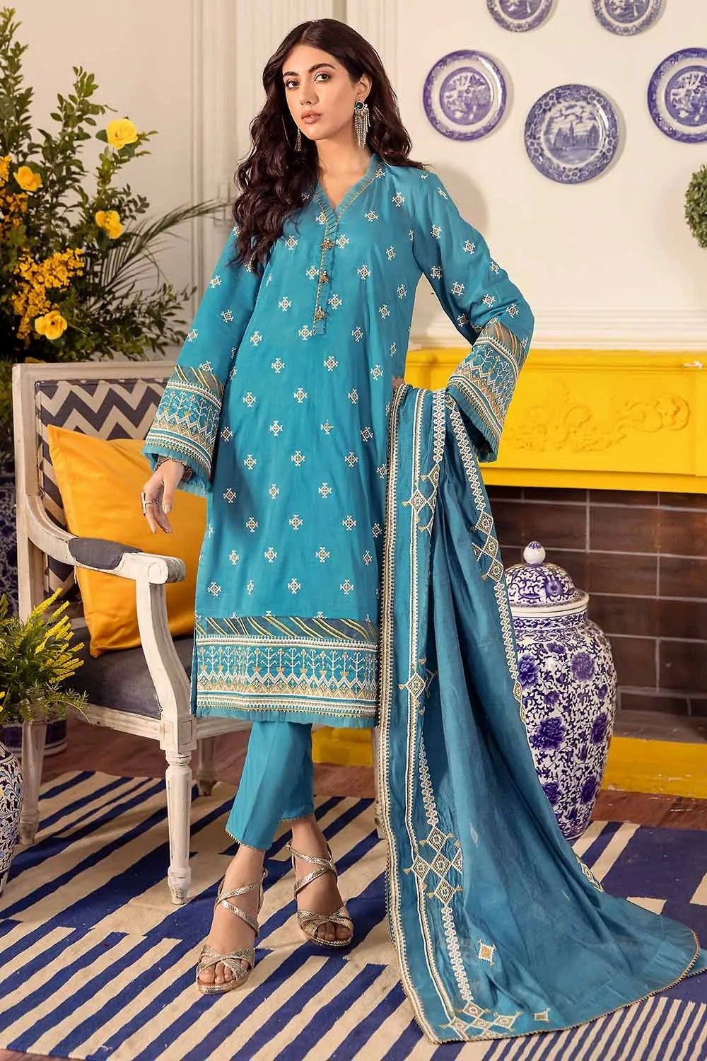 Picture of Gul Ahmed - 3PC Lawn Embroidered Suit FE 22068 Eid Ul Adha Festive Collection - Available at Raja Sahib