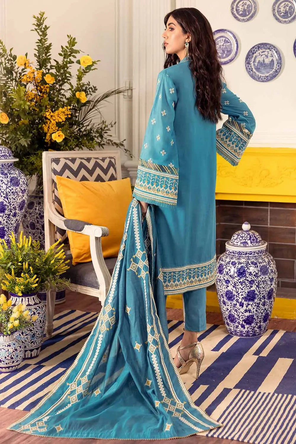 Picture of Gul Ahmed - 3PC Lawn Embroidered Suit FE 22068 Eid Ul Adha Festive Collection - Available at Raja Sahib