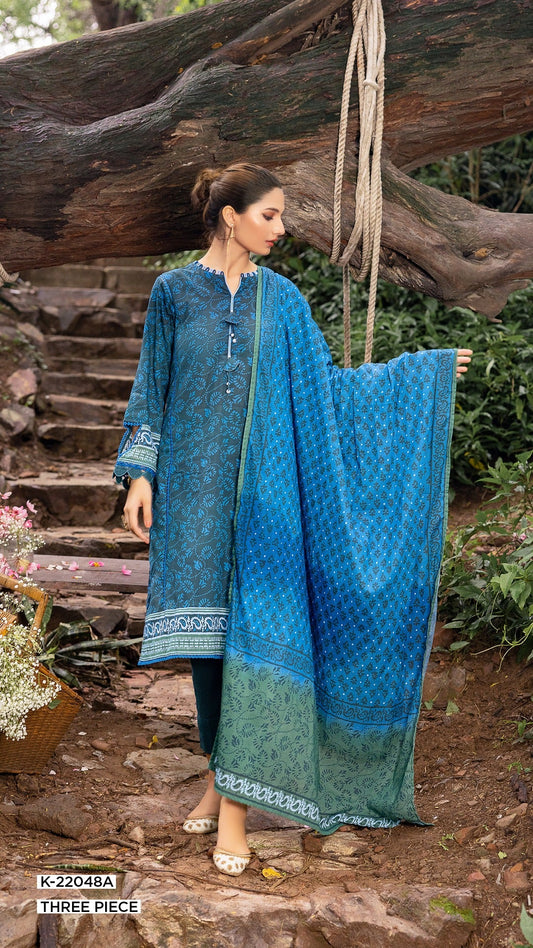 Picture of Gul Ahmed - 3 Piece Printed Khaddar Suit K22048A Winter Printed Khaddar Collection - Available at Raja Sahib